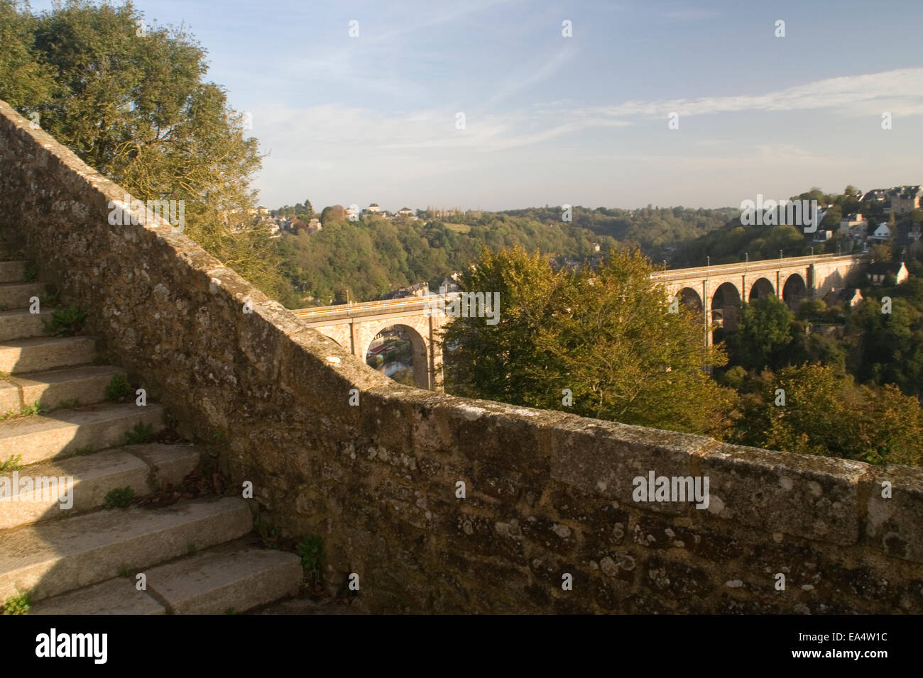Viaduct over the River Rance, Dinan Stock Photo