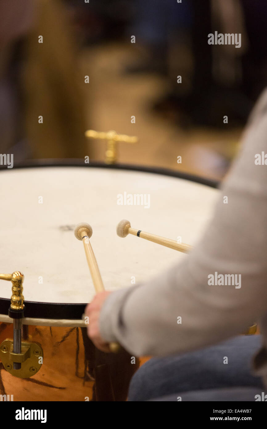 A person play the timpani Stock Photo