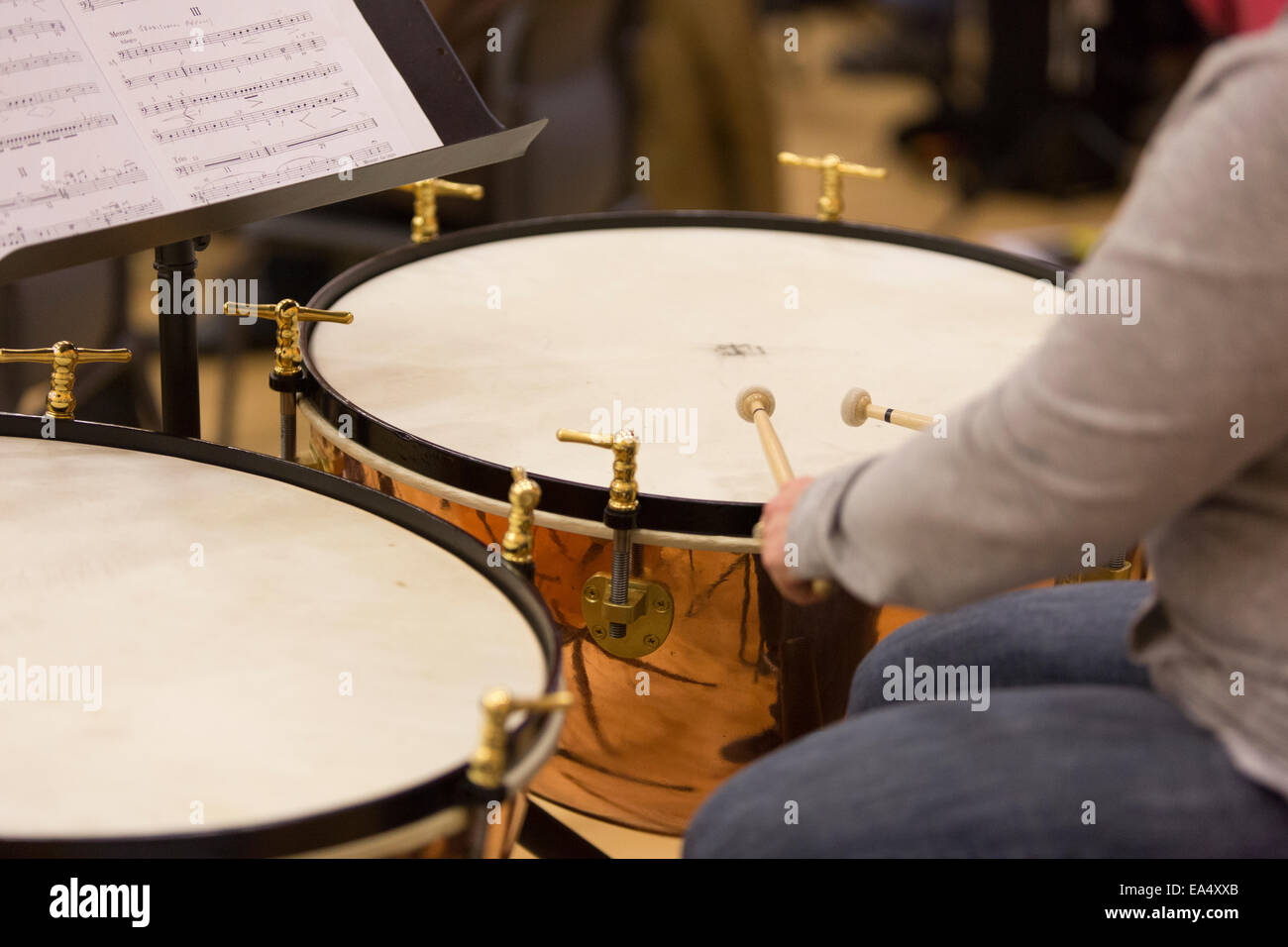 A person play the timpani Stock Photo