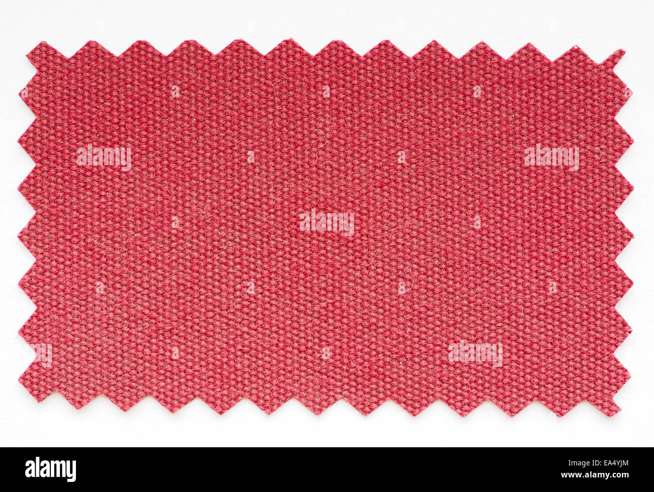 Red fabric swatch cut with pinking shears zig zag scissors Stock Photo ...