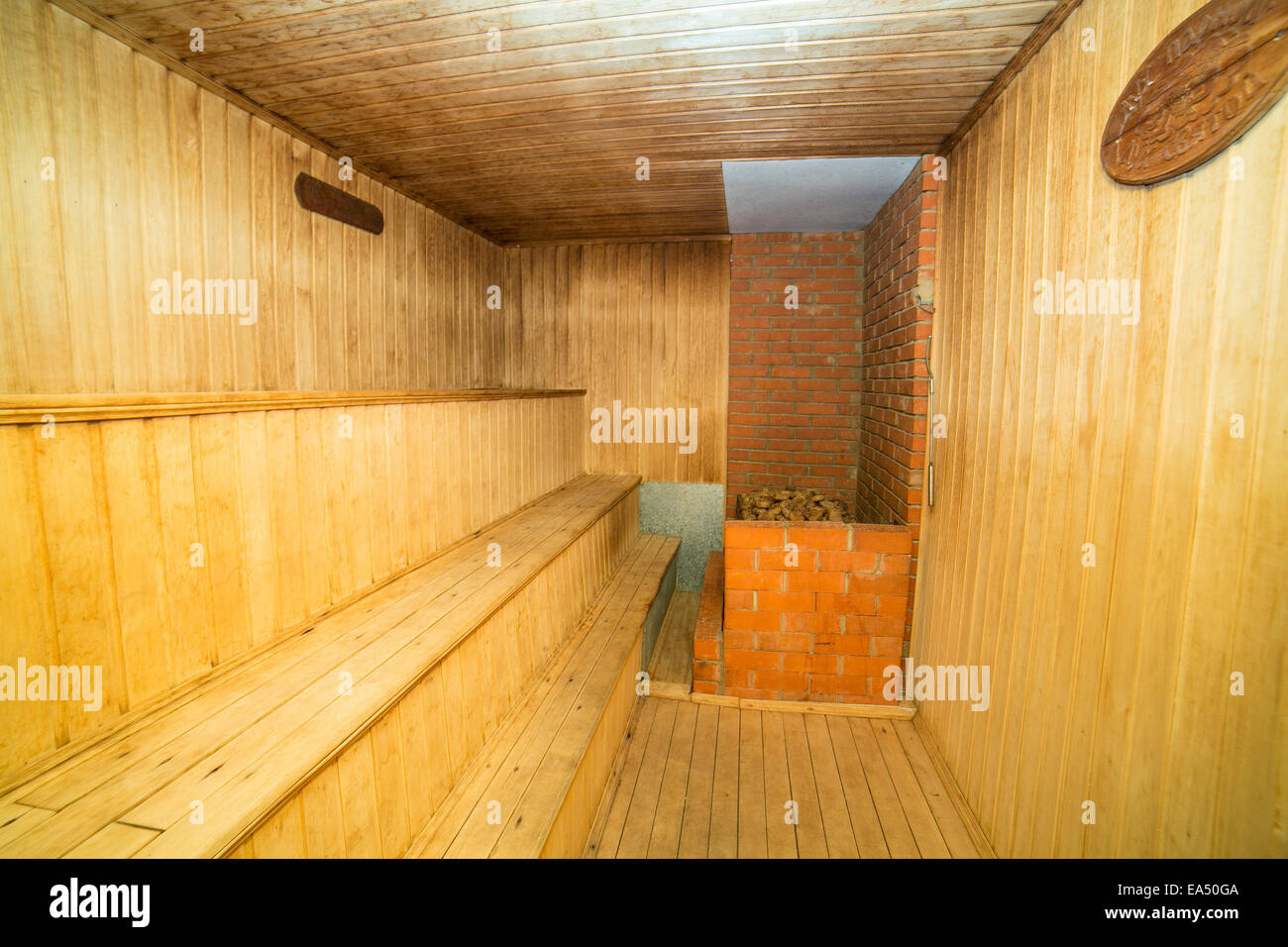 Sauna interior Stock Photo