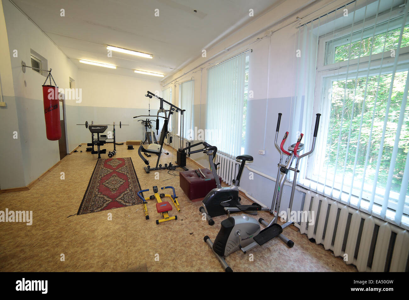 Rehabilitation exercise room for physical therapy. Gym and fitness room  with exercise equipment Stock Photo - Alamy