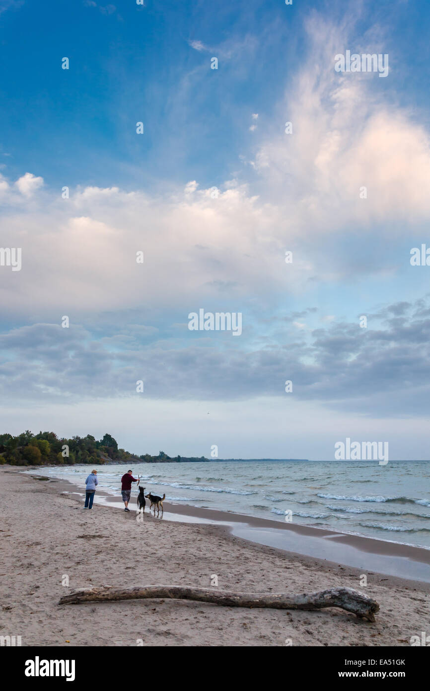 Evening beach scene in Port Hope Ontario Stock Photo Alamy