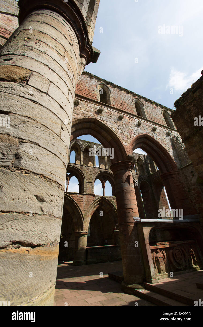 Lanercost Priory, England. Picturesque view of the transept and presbytery area of Lanercost Priory. Stock Photo