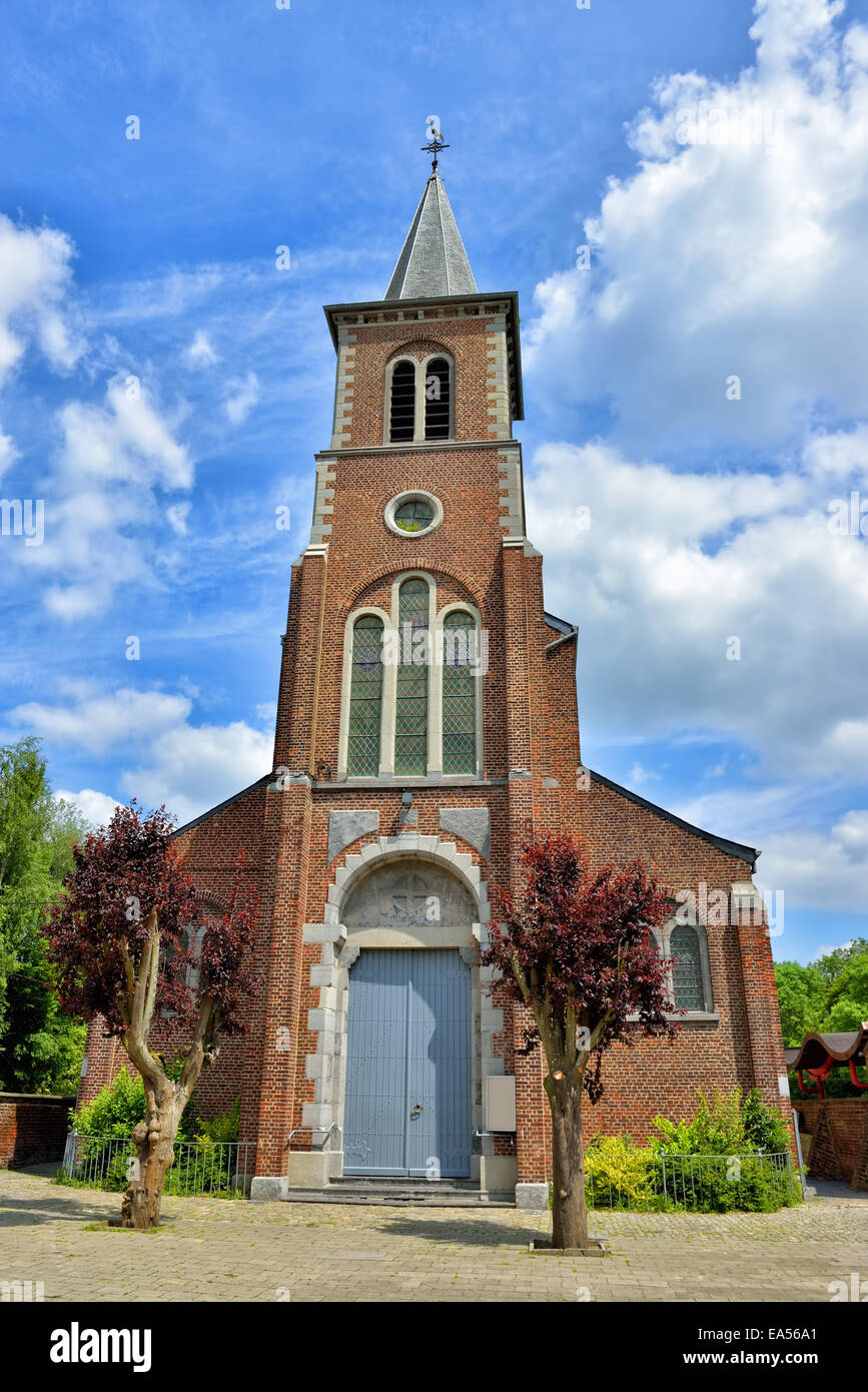 St. Barbe Parish Church in Mazy, Ville de Gembloux in Belgium in summer