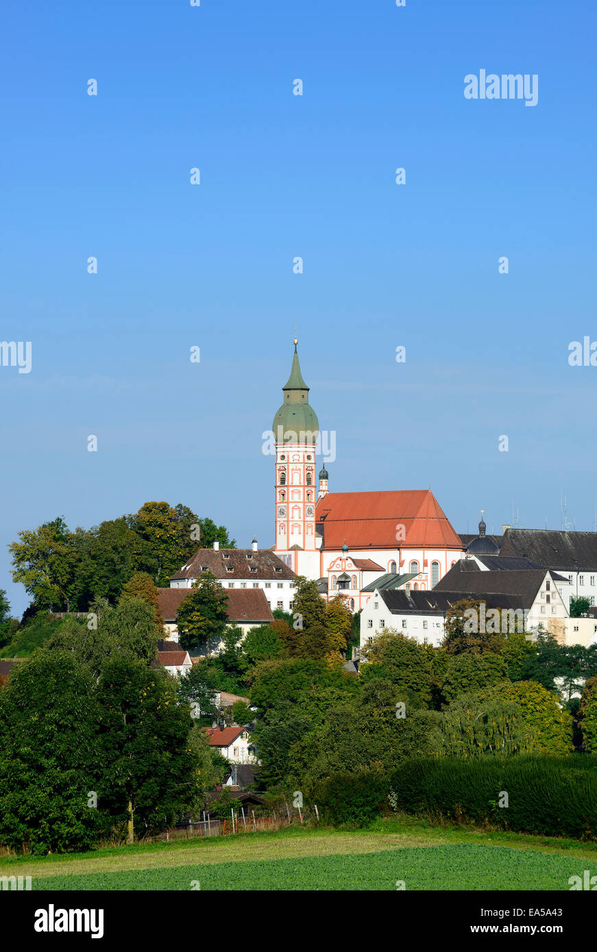 Germany, Bavaria, Upper Bavaria, View of Andechs Abbey Stock Photo