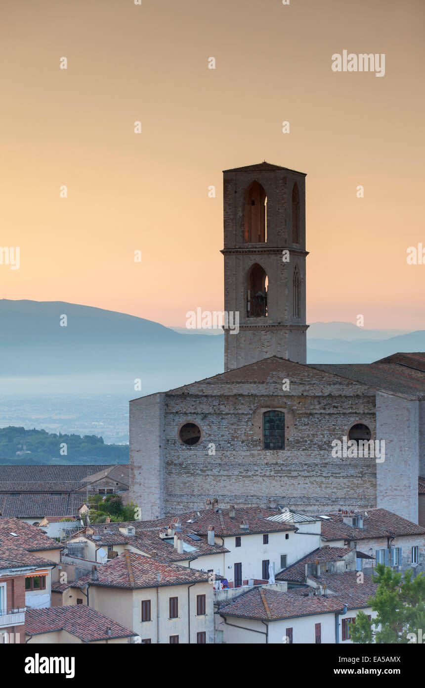 San Domenico Church at dawn, Perugia, Umbria, Italy Stock Photo