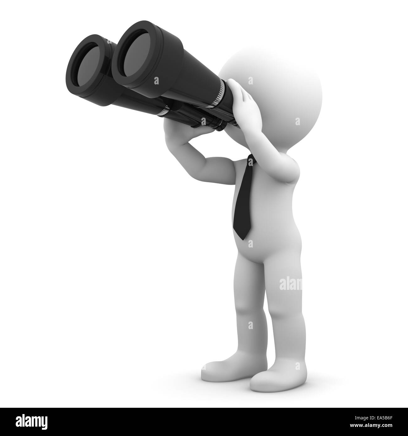 Businessman looking through binoculars. Search concept. Stock Photo