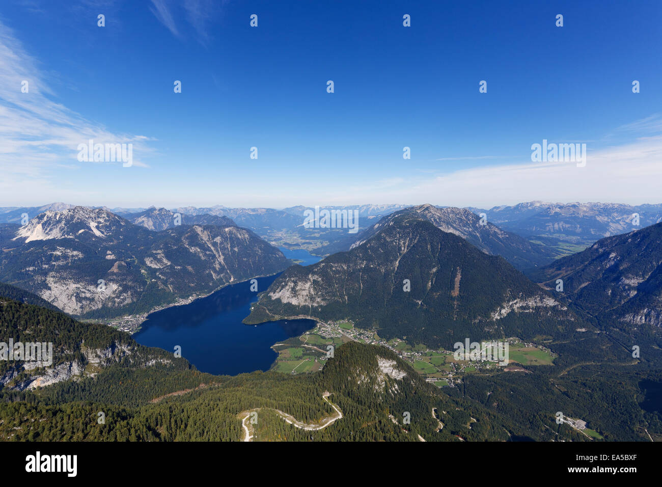 Austria, Salzkammergut, Dachstein Mountains, view on Lake Hallstein Stock Photo
