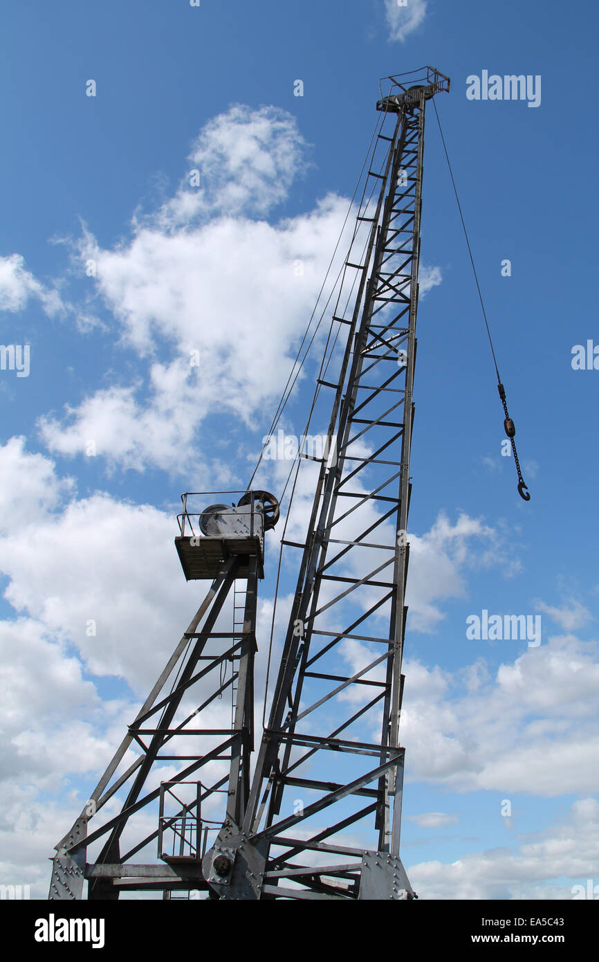 The Jib of a Large Vintage Dockside Cargo Crane. Stock Photo