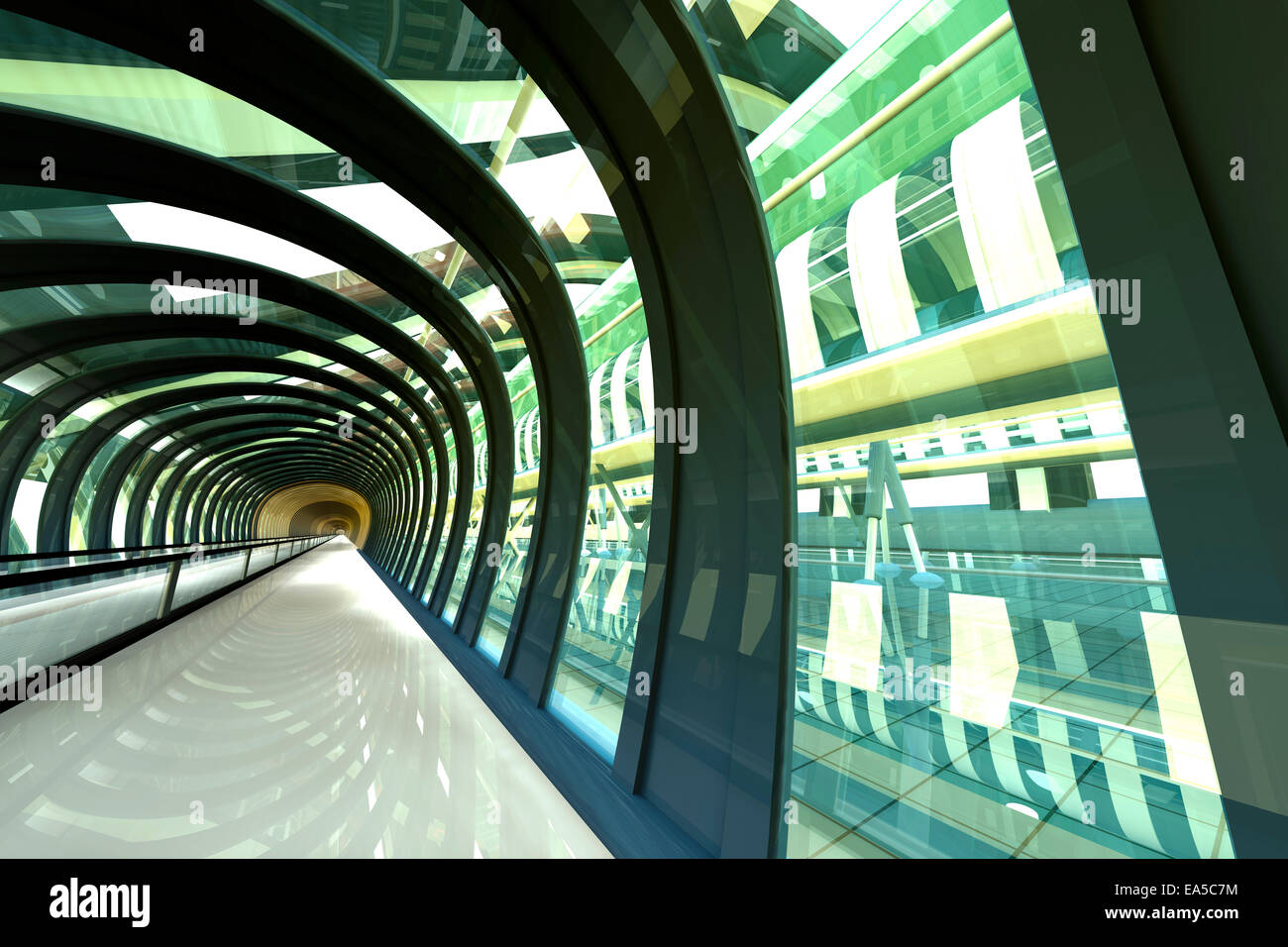 futuristic-passageway-3d-rendering-stock-photo-alamy