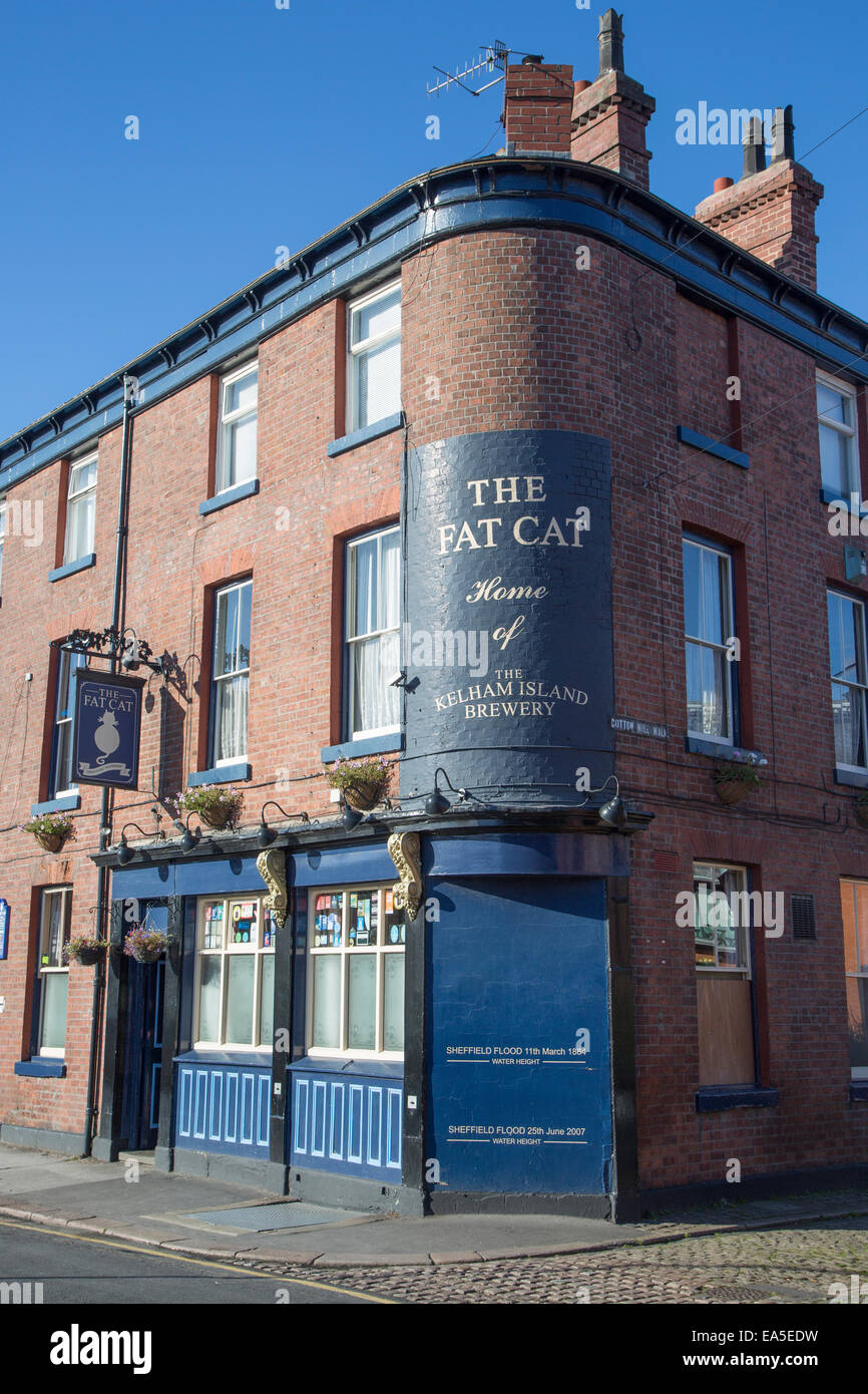 The Fat Cat pub, Kelham Island, Sheffield, a 'real ale' brewery Stock Photo