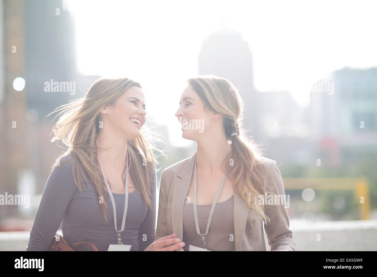 Two smiling businesswomen Stock Photo - Alamy