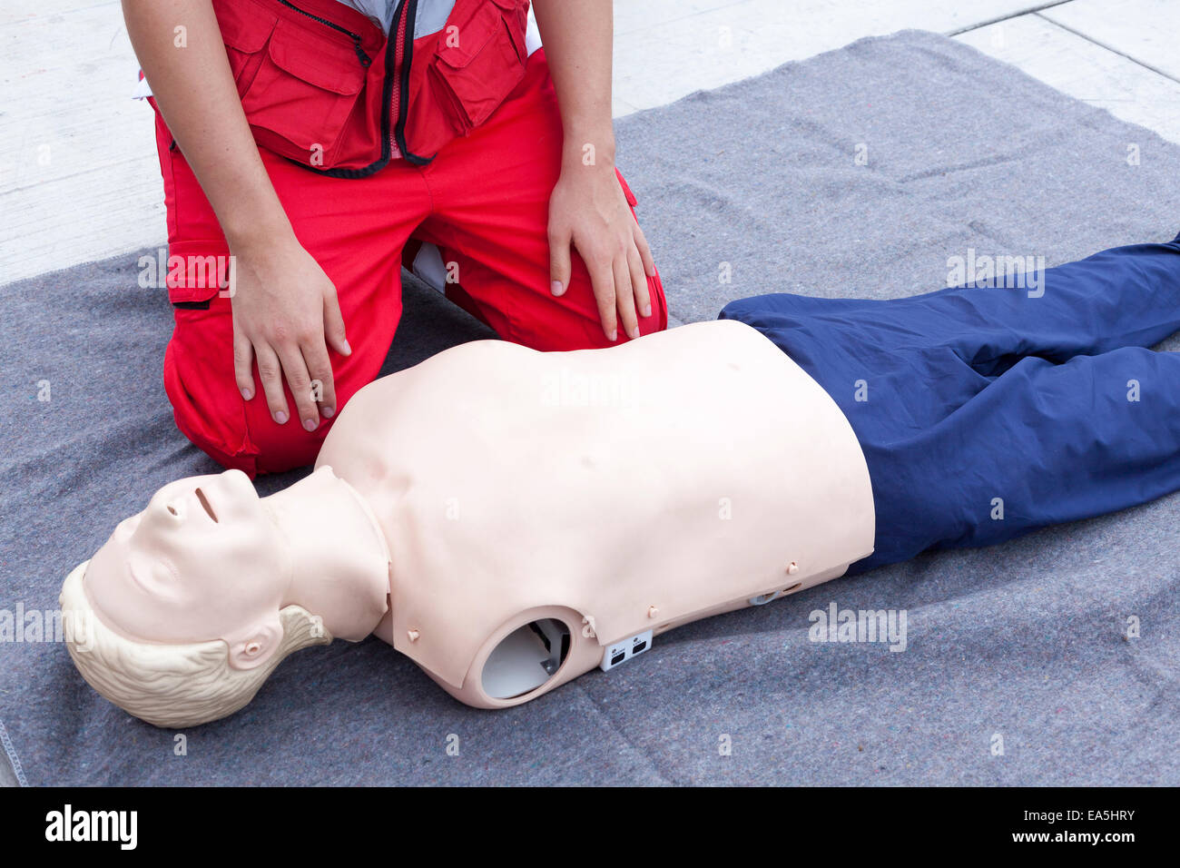 cardiopulmonary resuscitation (CPR) training detail Stock Photo - Alamy