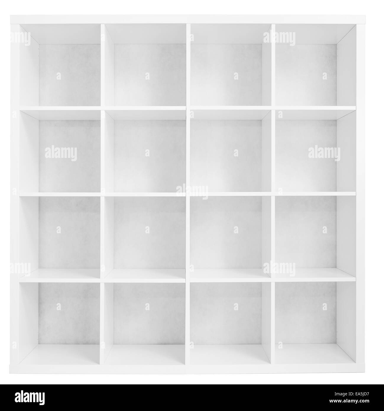 Empty bookshelf or store rack isolated on white Stock Photo