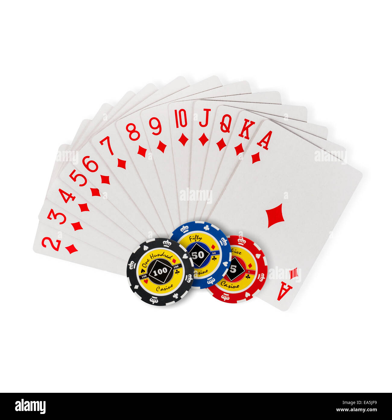 Poker chips Playing cards Stock Photo Alamy