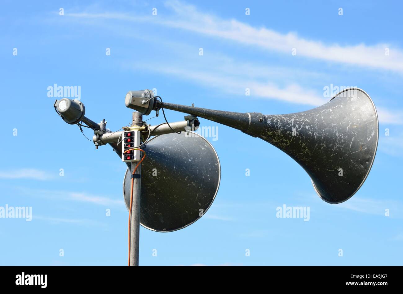 Outdoor megaphones Stock Photo
