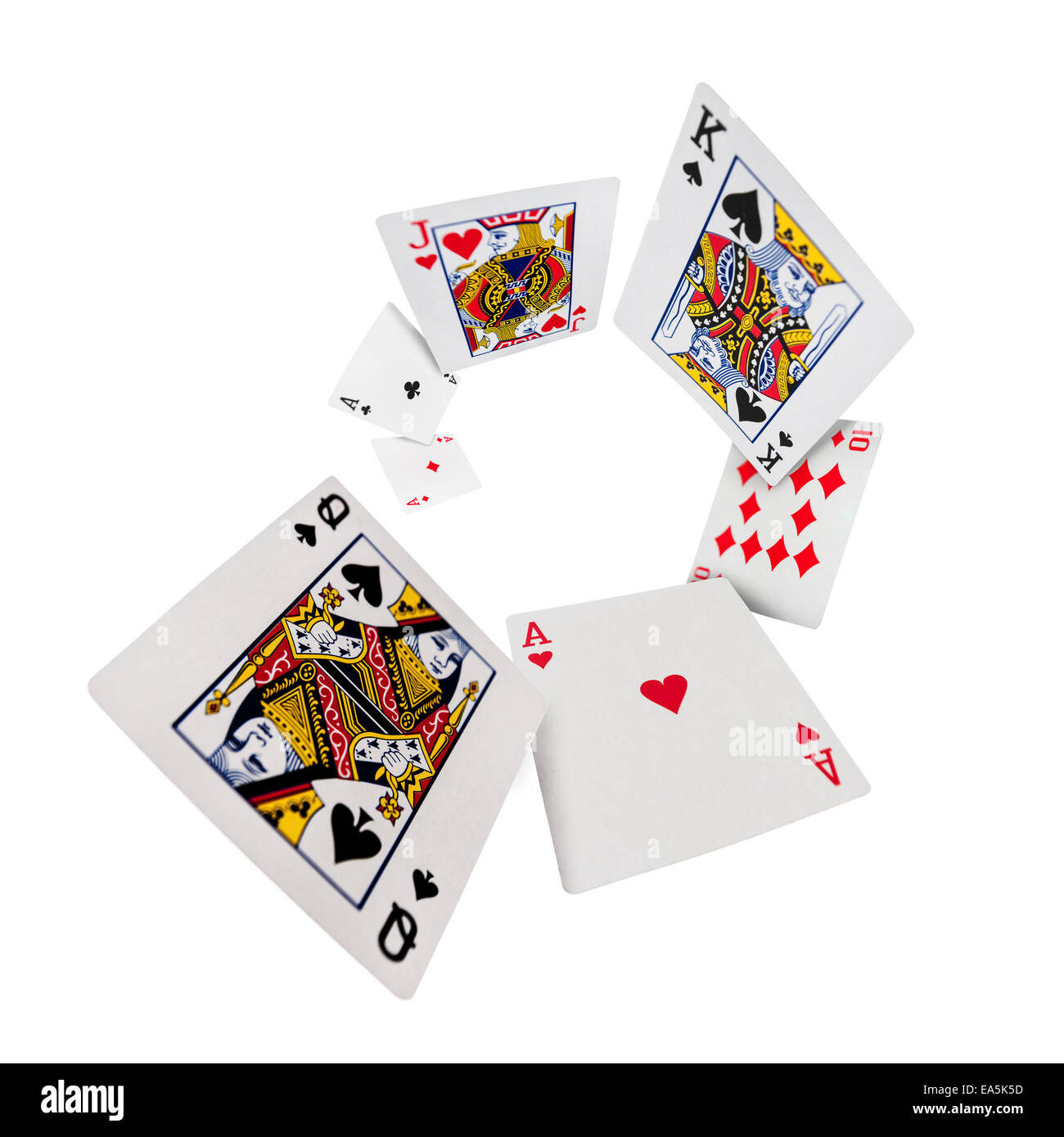 Hand playing cards table Cut Out Stock Images & Pictures