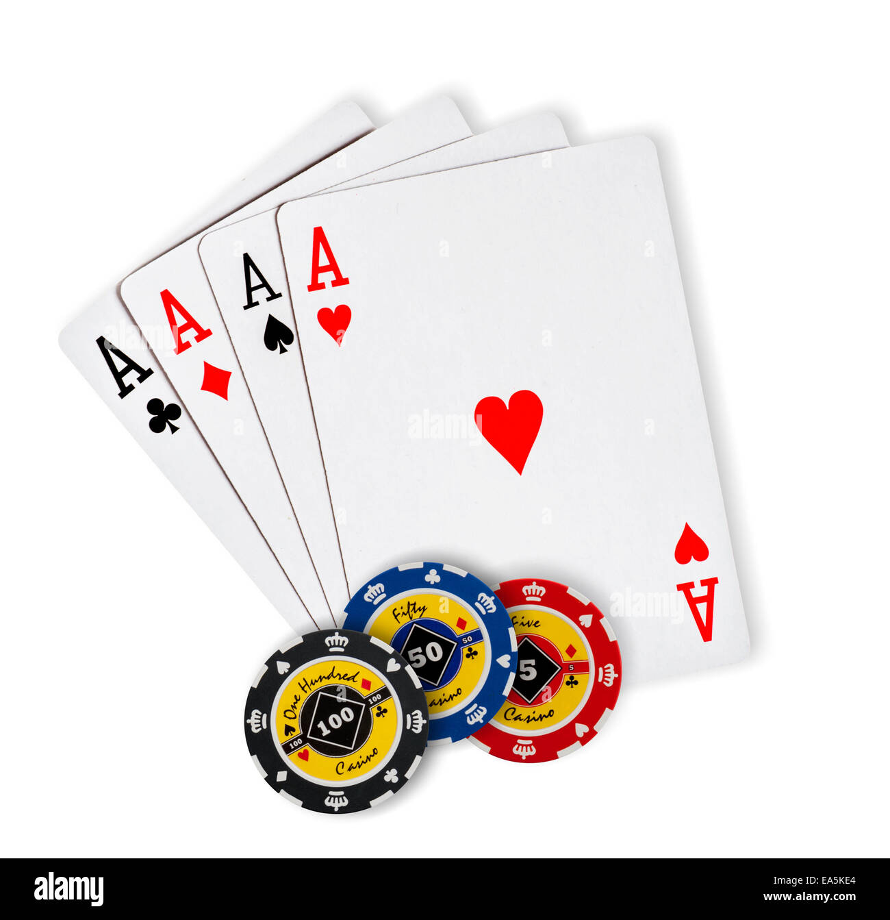 Poker chips Playing cards Stock Photo Alamy
