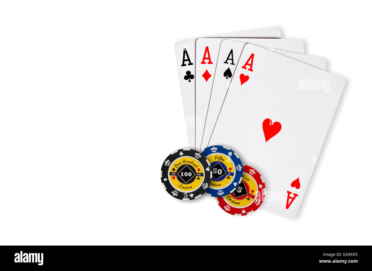 Poker chips Playing cards Stock Photo Alamy