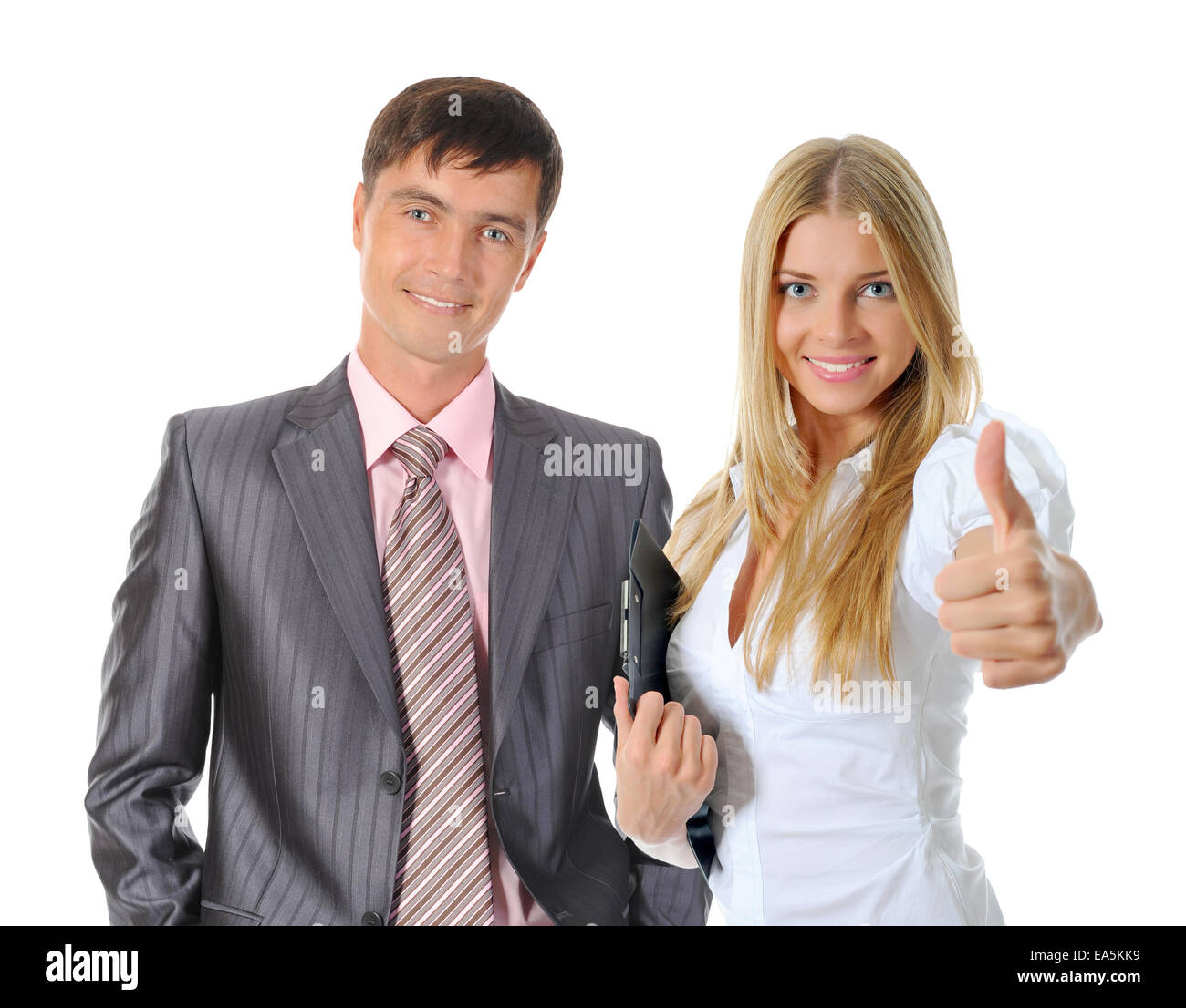 Happy smiling business team Stock Photo - Alamy