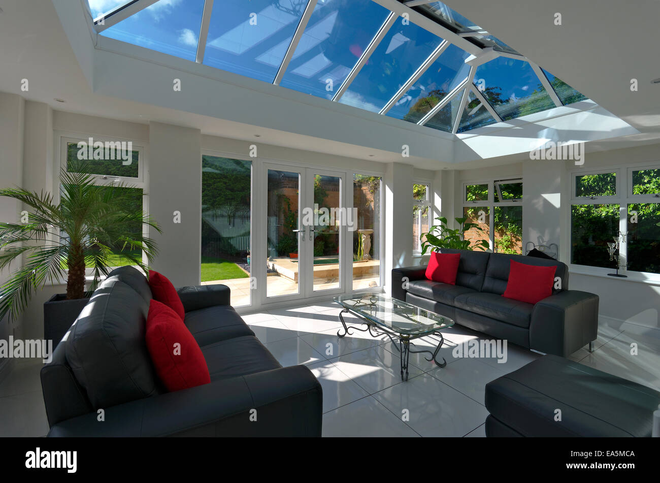 Orangery style conservatory interior home improvement Stock Photo