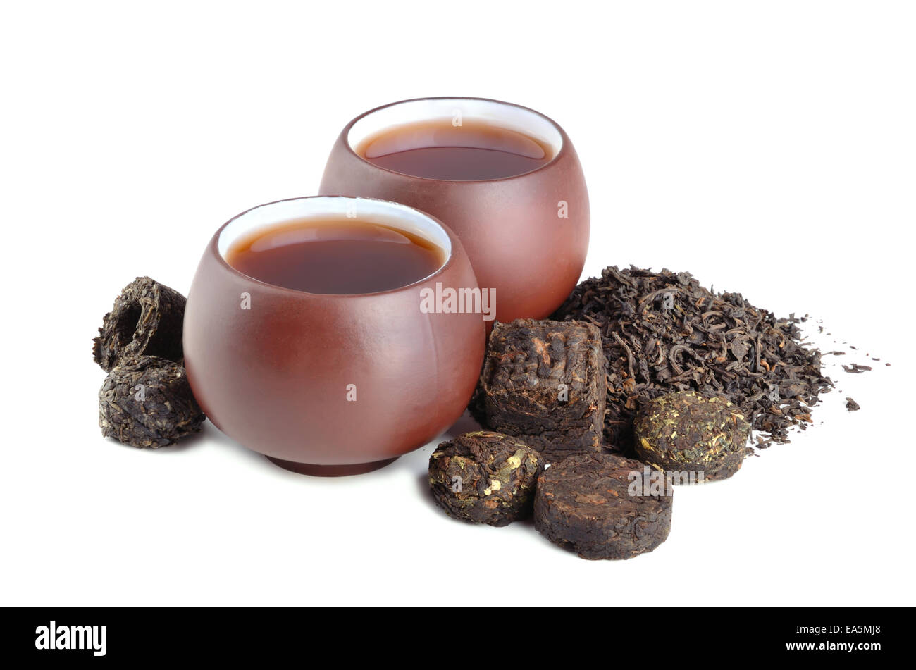 Black pu-erh tea Stock Photo