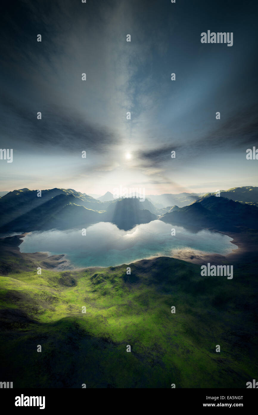 Magnificent lake rays sun hi-res stock photography and images - Alamy