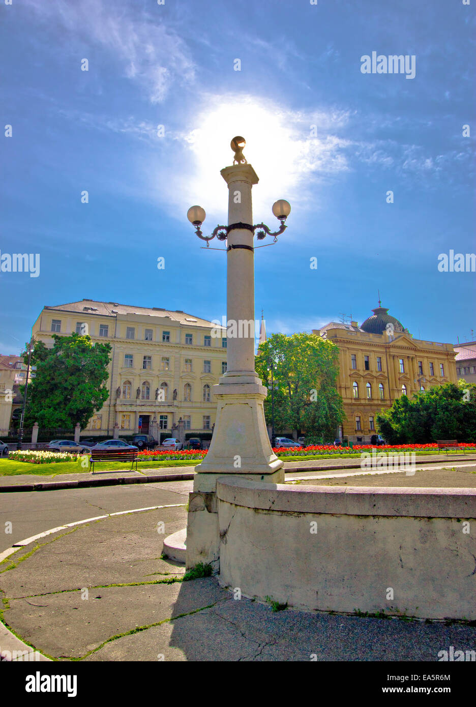 Capital of Croatia Zagreb square Stock Photo