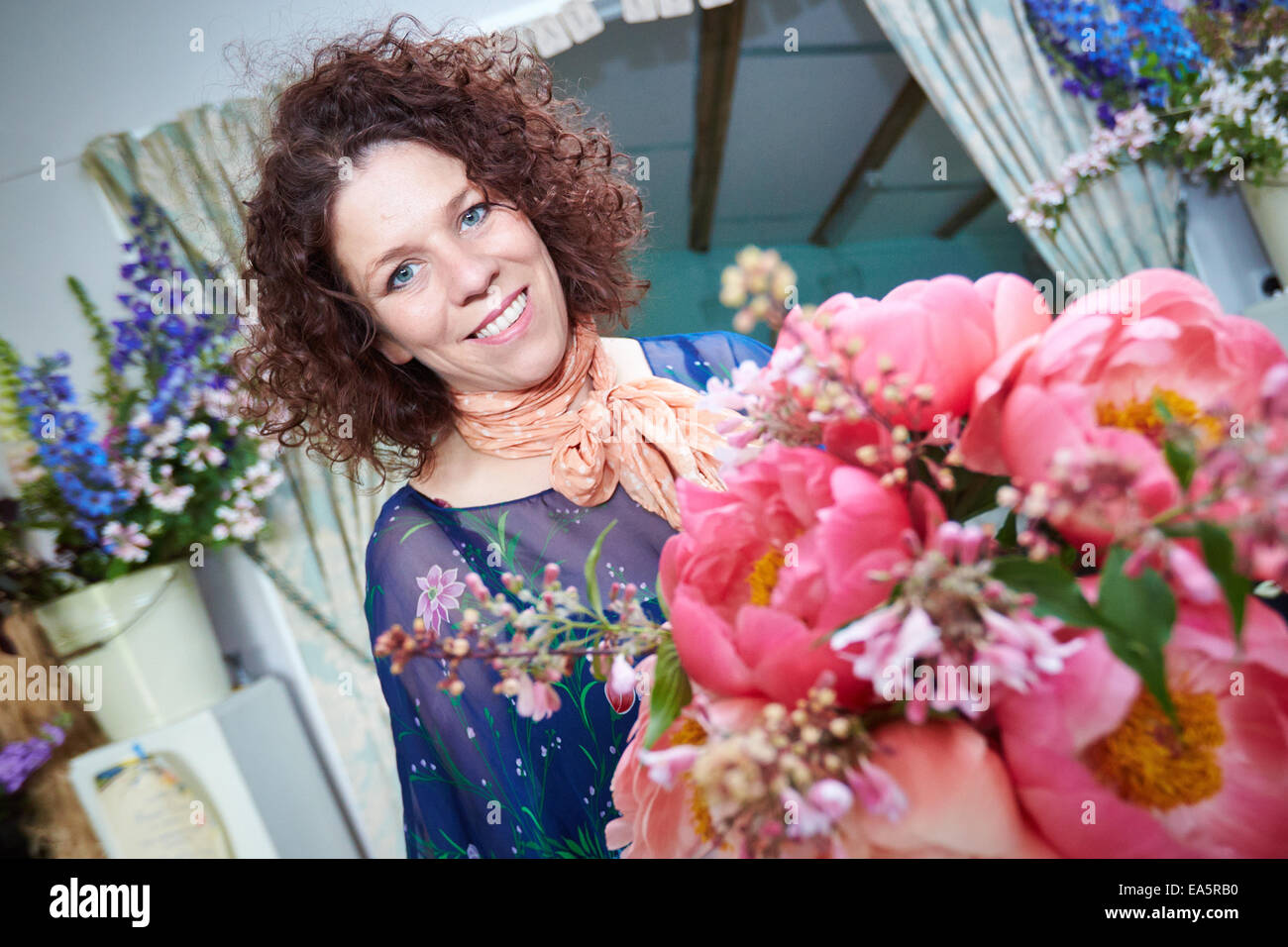 Florist Jo Wise pictured in her Floral Circus Stock Photo Alamy