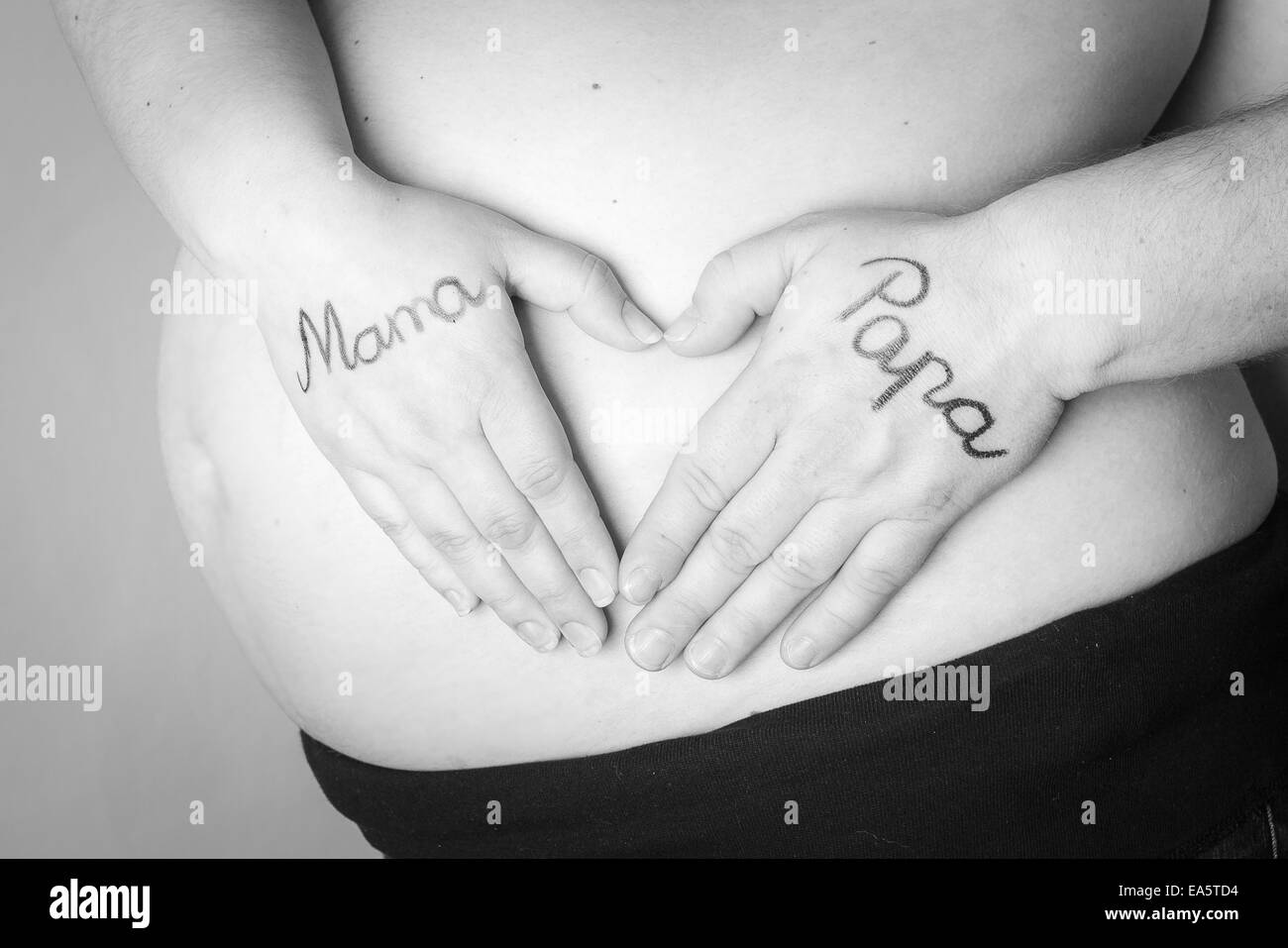 Pregnant belly Stock Photo