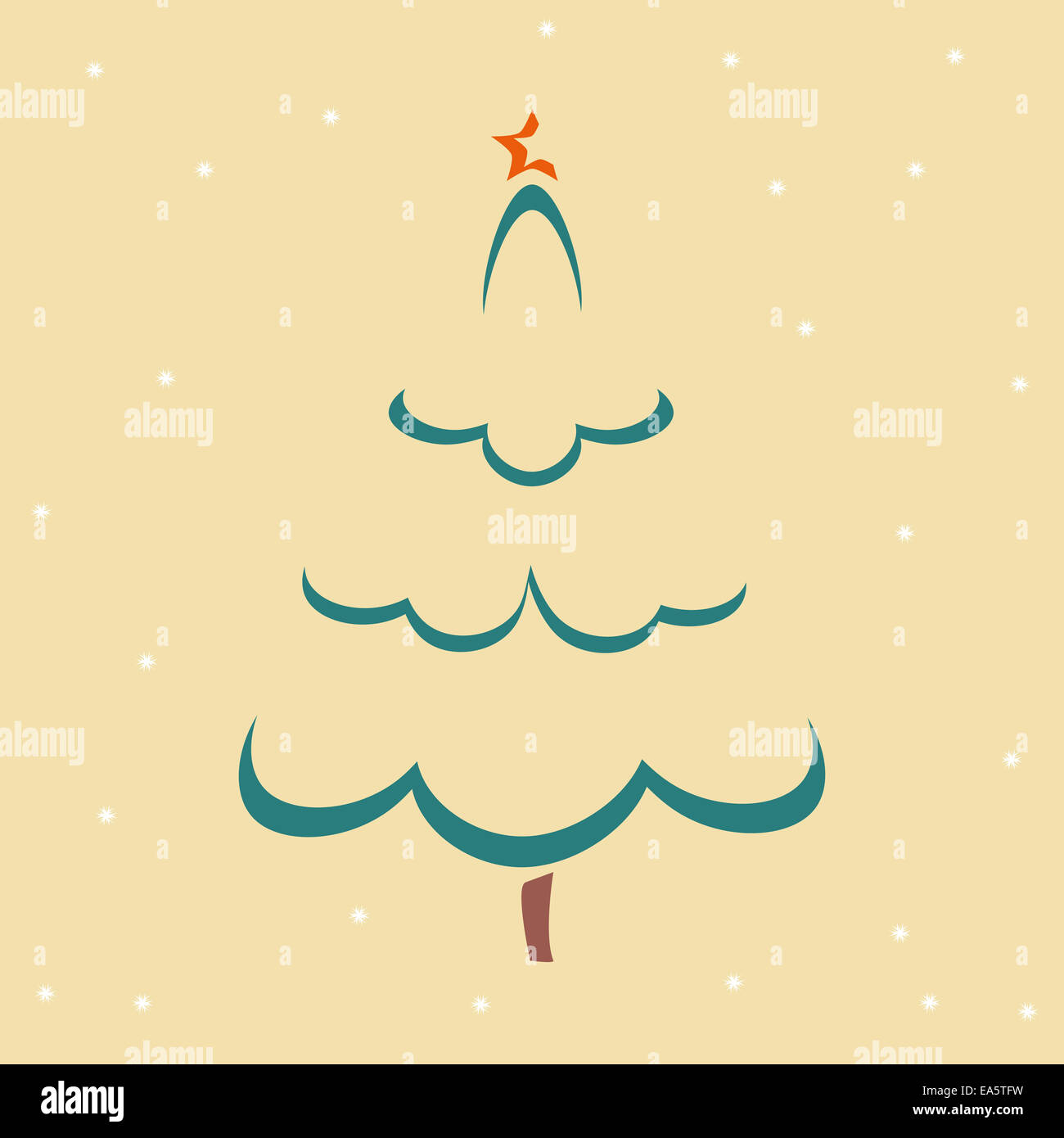 Vintage greeting card Christmas tree Stock Photo - Alamy