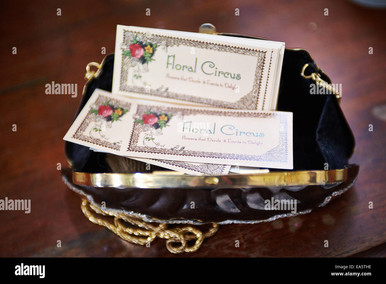 Floral circus business cards Stock Photo Alamy
