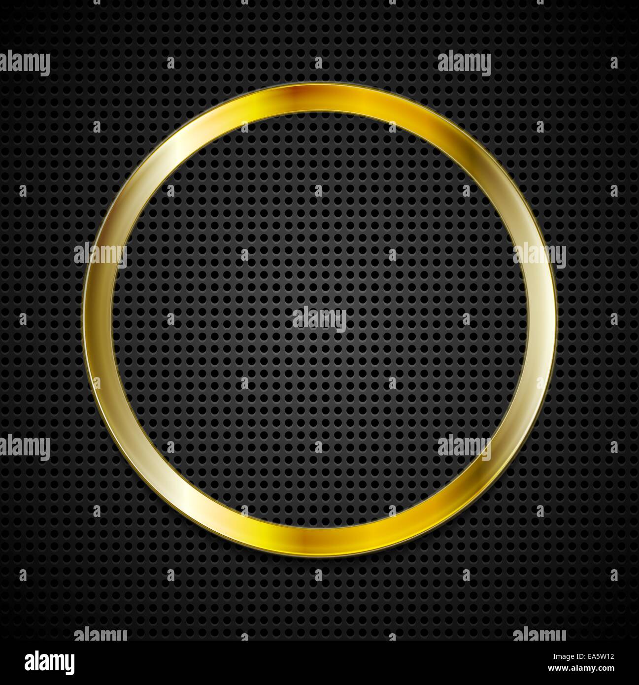 Bright golden ring on perforated texture Stock Photo - Alamy