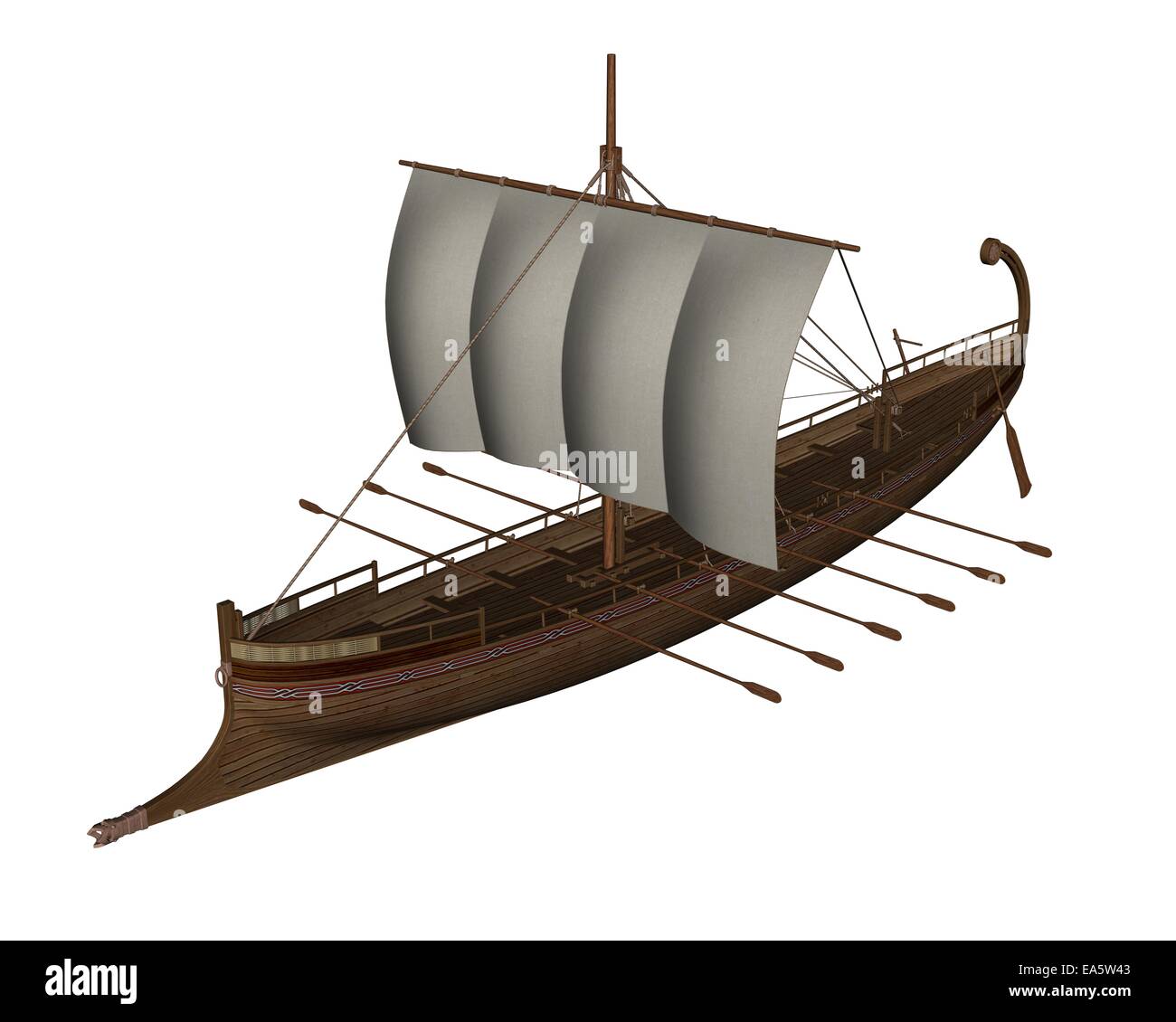 Ancient greek boat - 3D render Stock Photo