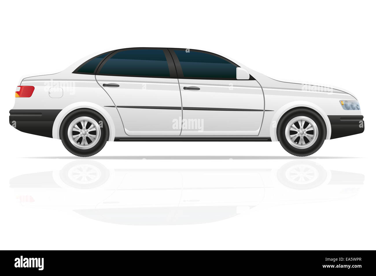 car sedan illustration isolated on white background Stock Photo - Alamy