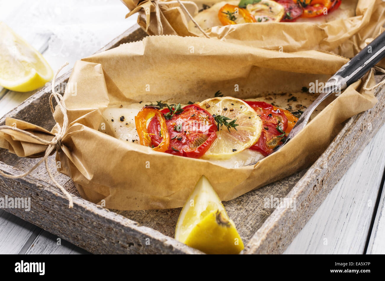 oven baked fish Stock Photo - Alamy