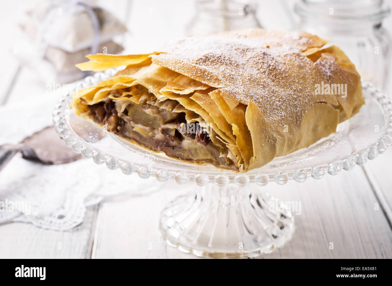 pastry with apple filling Stock Photo