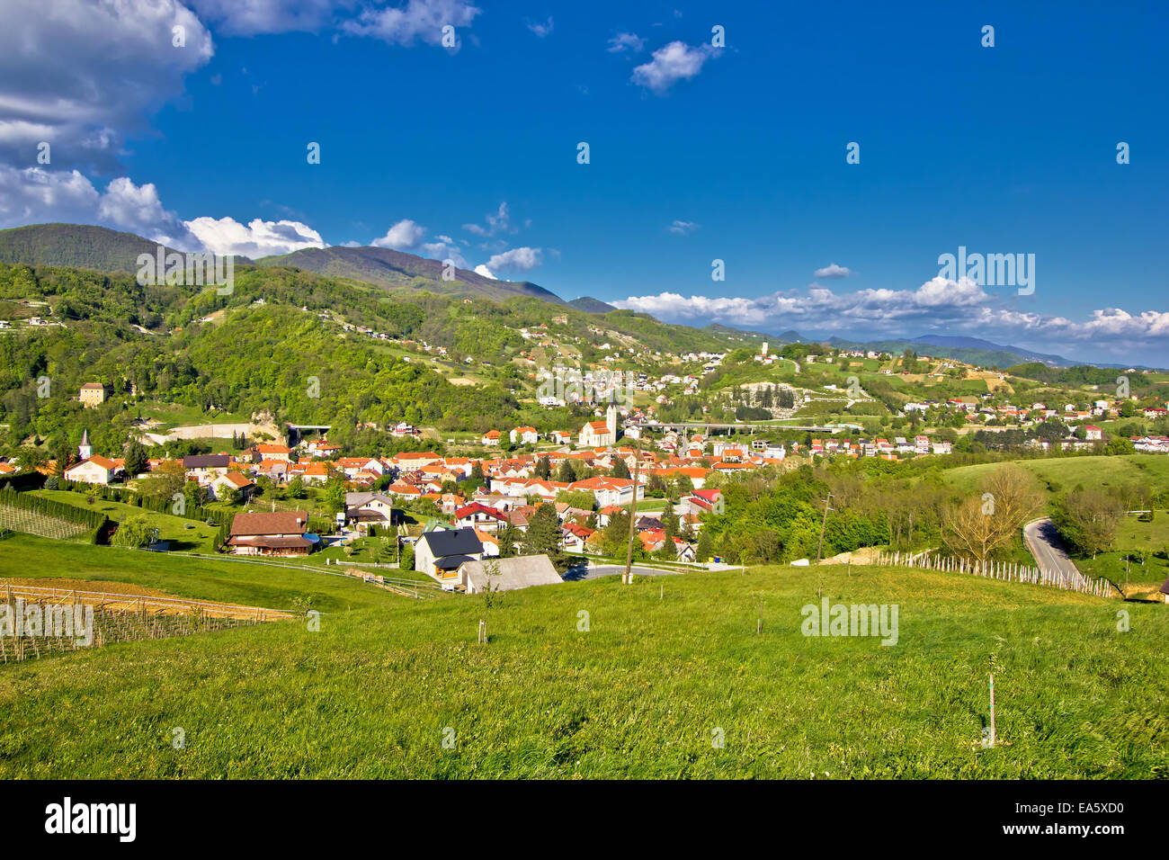 Beautiful green hills of Zagorje Stock Photo