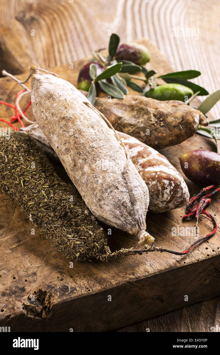 salami air dried Stock Photo Alamy
