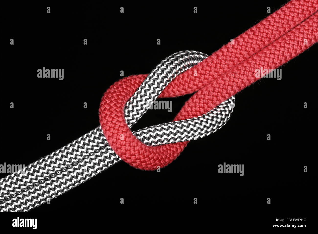 rope knot and black background Stock Photo