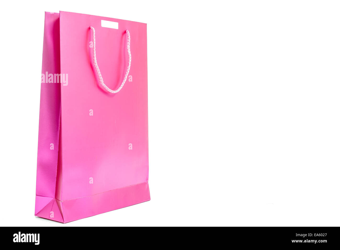 Pink cardboard shopping bag isolated on white Stock Photo - Alamy