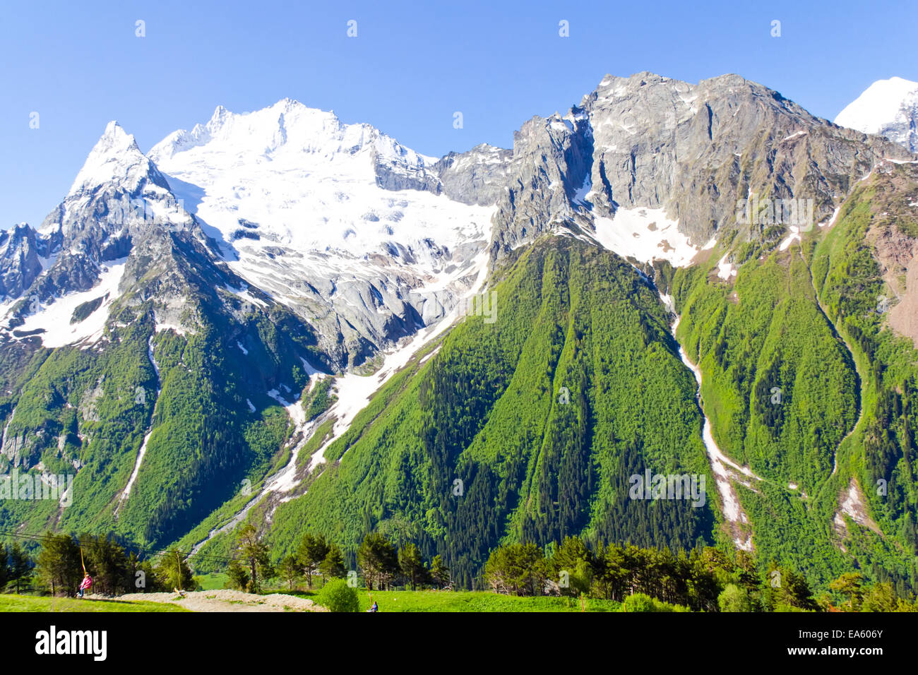 Caucasus mountains in Russia Stock Photo