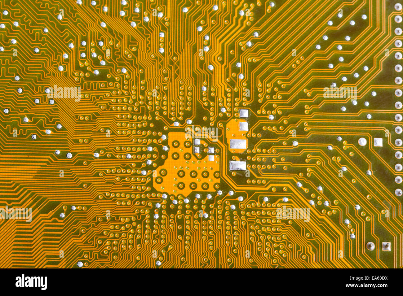 back part of the printed-circuit board Stock Photo