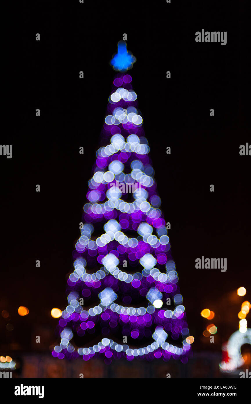 Blurred christmas tree lights Stock Photo Alamy
