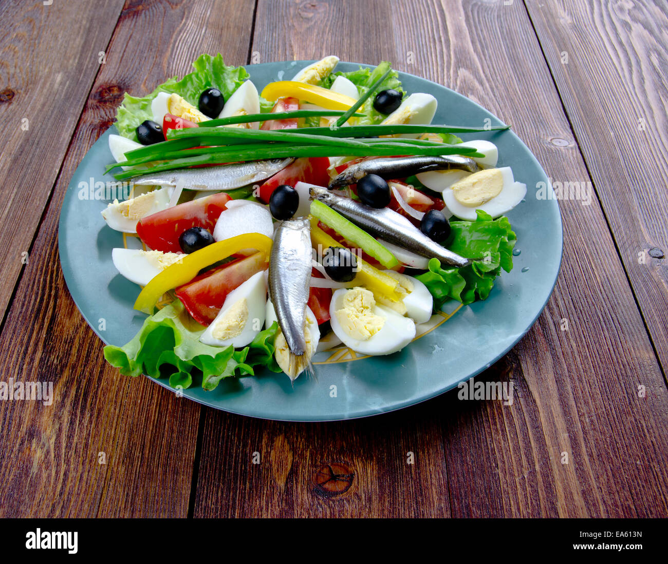 Nicoise Salad with anchovies Stock Photo Alamy