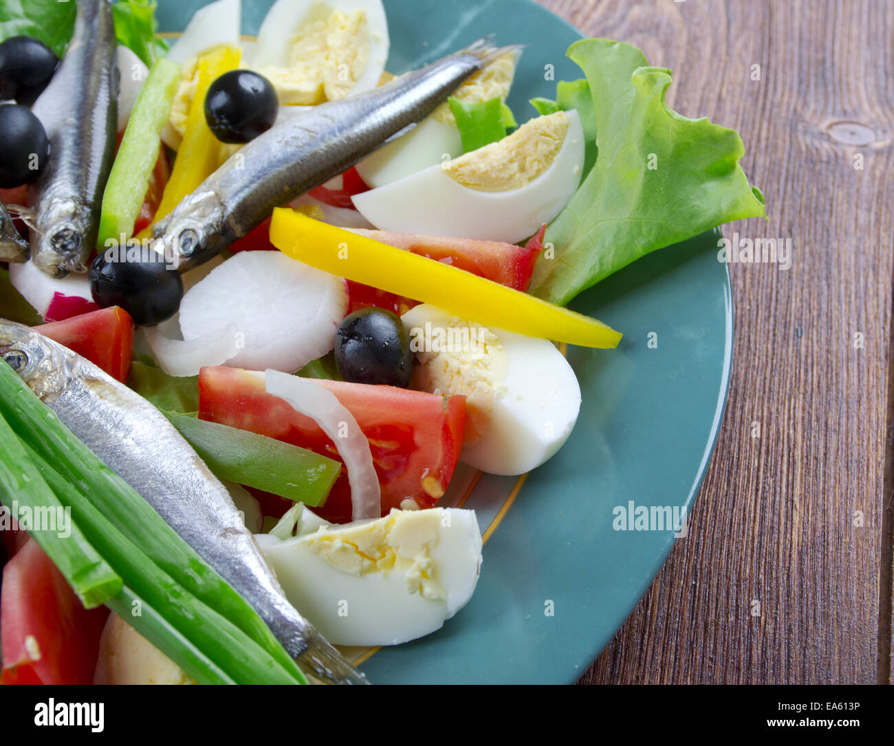 Nicoise Salad with anchovies Stock Photo Alamy