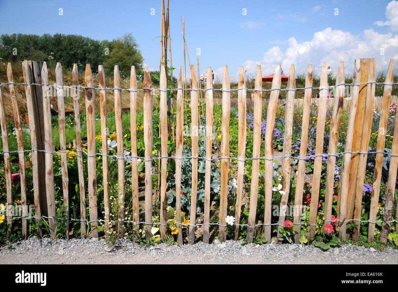 Cottage Garden Wooden Fence High Resolution Stock Photography and ...