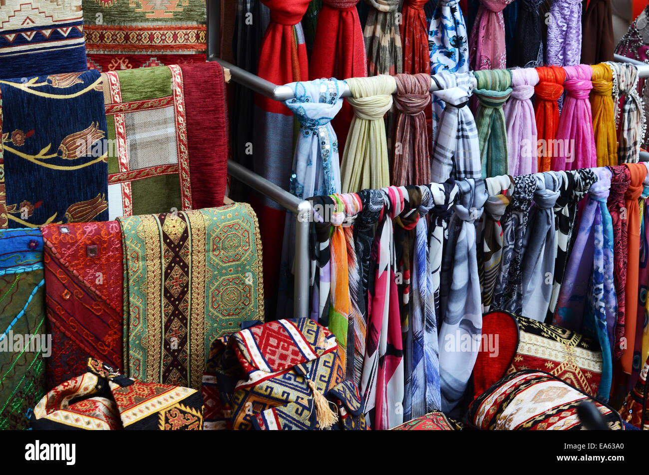 Rug fabric from Turkey in Bazaar Stock Photo Alamy