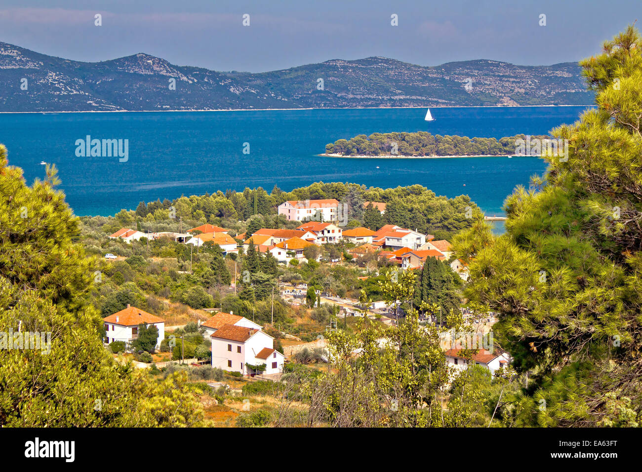 Croatian islands Iz and Ugljan Stock Photo